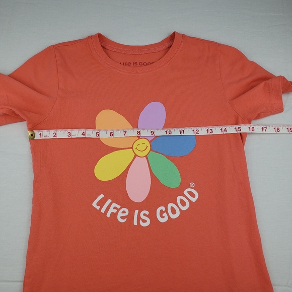 Life is Good coral flower XL girls short sleeve tshirt - Picture 5 of 9